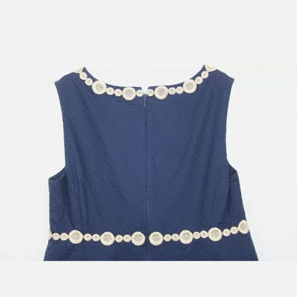 Lilly Pulitzer Womens Rosie Shift Dress Nave Gold Lace Embroidery Lined Size 00 - Picture 6 of 8